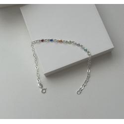 Pulseira com Zircônias Coloridas de Prata 925