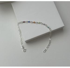 Pulseira com Zircônias Coloridas de Prata 925